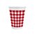 Copo de Plástico Xadrez Vermelho 200ml - 25 unidades - Kaixote - Rizzo Festas - Imagem 1