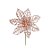 Flor Cabo Curto Vazada Poinsettia Rose Gold Glitter 20cm - 01 unidade - Cromus Natal - Rizzo - Imagem 1