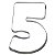 Cortador Numeral 5 Ref. 355 RR Cortadores Rizzo Confeitaria - Imagem 1