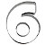 Cortador Numeral 6 Ref. 356 RR Cortadores Rizzo Confeitaria - Imagem 1
