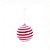 Bolas de Natal Listrada - Vermelho/Branco - 10cm - 4 unidades - Cromus - Rizzo - Imagem 1