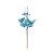 Galho Folhas e Frutas Glitter Azul - 52cm - 1 unidade - Cromus - Rizzo - Imagem 1