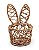 Cesta Coelho Decorativa em Madeira Marrom G 29x18x13 cm - 01 unidade - Cromus Páscoa - Imagem 1