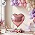Balão de Festa Metalizado 5" 14x15cm - Coração Rose  - 6 unidades - Rizzo - Imagem 2