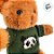 Ursinho de Pelúcia com Camisa Verde - Marrom - 30x20cm - 1 unidade - Rizzo - Imagem 3