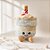 Chaveiro de Pelúcia Milkshake - Branco - 15x8cm - 1 unidade - Rizzo - Imagem 1