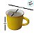 Caneca de Porcelana - Amarelo - 70ml - 1 unidade - Rizzo - Imagem 3