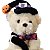 Urso de Pelúcia Bruxo com Vassoura - 15x26x13cm - Halloween - 1 unidade - Rizzo - Imagem 4
