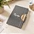 Caderno de Anotações em Tecido e Bambu Personalizado com Nome - Cinza - 21,5x14,5cm - 1 unidade - Rizzo - Imagem 2
