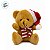 Enfeite Para Pendurar de Natal - Ursinho de Pelúcia - Listras Brancas e Vermelhas - 10cm - 1 unidade - Rizzo - Imagem 2