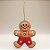 Enfeite de Pendurar de Natal - Ginger - Marrom Claro e Vermelho - 9x11x1,5cm - 1 unidade - Cromus - Rizzo - Imagem 1