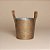 Cachepot de Metal com Alça - Neve, Árvore e Rena - Dourado - 22x19cm - 1 unidade - Cromus - Rizzo - Imagem 1