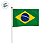 Bandeira de Tecido com Haste - Brasil - 38x25cm - 12 unidades - Rizzo - Imagem 2