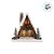 Casinha Decorativa de Natal com LED - Marrom e Branco - 27cm - 1 unidade - Cromus - Rizzo - Imagem 3