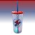 Copo de Plástico com Tampa, Canudo e LED - Homem Aranha - Vermelho - 490ml - 1 unidade - Disney Original - Rizzo - Imagem 1