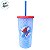 Copo de Plástico com Tampa, Canudo e LED - Homem Aranha - Vermelho - 490ml - 1 unidade - Disney Original - Rizzo - Imagem 3