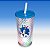 Copo de Plástico com Tampa, Canudo e LED - Sonic - Azul - 490ml - 1 unidade - Plasútil - Rizzo - Imagem 1