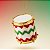 Enfeite para Pendurar de Natal - Tambor Vermelho, Branco e Verde - 7x8x7cm - 1 unidade - Cromus - Rizzo - Imagem 1