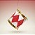 Enfeite para Pendurar de Natal - Tambor Branco e Vermelho - 7x8x7cm - 1 unidade - Cromus - Rizzo - Imagem 1