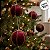 Bola de Natal - Veludo Vinho e Laço Ouro - 15x15x15cm - 1 unidade - Cromus - Rizzo - Imagem 4