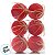 Bola de Natal - Veludo Vermelho e Laço Ouro - 8x8x8cm - 6 unidades - Cromus - Rizzo - Imagem 3
