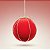 Bola de Natal - Veludo Vermelho e Laço Ouro - 15x15x15cm - 1 unidade - Cromus - Rizzo - Imagem 1
