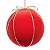 Bola de Natal - Veludo Vermelho e Laço Ouro - 15x15x15cm - 1 unidade - Cromus - Rizzo - Imagem 2