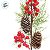 Galho Decorativo de Natal - Azevinho Vermelho e Verde - 63cm  - 1 unidade - Cromus - Rizzo - Imagem 3