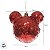 Bola de Natal - Mickey - Glitter Flocado Vermelho - 8cm - Disney Original - 4 unidades - Cromus - Rizzo - Imagem 3
