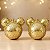 Bola de Natal - Mickey - Glitter Flocado Dourada - 10cm - Disney Original - 2 unidades - Cromus - Rizzo - Imagem 1