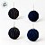 Bola de Natal - Losango Flocada - Azul Marinho e Ouro - 10cm  - 4 unidades - Cromus - Rizzo - Imagem 2