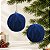 Bola de Natal - Ondulada e Flocada - Azul Marinho - 12cm - 2 unidades - Cromus - Rizzo - Imagem 1