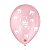 Balão de Festa Decorado Ursinho - Rosa Baby e Branco 9" 23cm - 25 Unidades - Balões São Roque - Rizzo Balões - Imagem 1