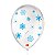 Balão de Festa Decorado Floco de Neve - Transparente e Azul 9" 23cm - 25 Unidades - Balões São Roque - Rizzo Balões - Imagem 1