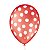 Balão de Festa Decorado Poá Bolinha - Vermelho e Branco - Balões São Roque - Rizzo Balões - Imagem 1