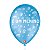 Balão de Festa Decorado É um Menino - Azul Turquesa e Branco 9" 23cm - 25 Unidades - Balões São Roque - Rizzo Balões - Imagem 1