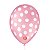 Balão de Festa Decorado Poá Bolinha - Rosa Tutti Frutti e Branco 9" 23cm - 25 Unidades - Balões São Roque - Rizzo Balões - Imagem 1