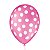 Balão de Festa Decorado Poá Bolinha - Rosa Shock e Branco 9" 23cm - 25 Unidades - Balões São Roque - Rizzo Balões - Imagem 1