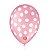 Balão de Festa Decorado Poá Bolinha - Rosa Baby e Branco 9" 23cm - 25 Unidades - Balões São Roque - Rizzo Balões - Imagem 1