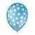 Balão de Festa Decorado Poá Bolinha - Azul Turquesa e Branco 9" 23cm - 25 Unidades - Balões São Roque - Rizzo Balões - Imagem 1