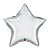 Balão de Festa Microfoil 20" 51cm - Estrela Chrome Prata - 01 Unidade - Qualatex - Rizzo Balões - Imagem 1