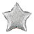 Balão de Festa Microfoil 20" 51cm - Estrela Glittergraphic Prata - 01 Unidade - Qualatex - Rizzo Balões - Imagem 1