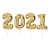 Topo de Bolo de Balão Auto Inflável 2021 - Ouro - Cromus - Rizzo Balões - Imagem 1