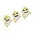 Aplique de EVA Baby Shark Glitter Amarelo 8cm x 6cm - 03 Unidades - Make Festas - Rizzo - Imagem 1