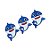 Aplique de EVA Baby Shark Glitter Azul - 8cm x 6cm - 03 Unidades - Make Festas - Rizzo - Imagem 1