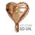 Balão de Festa Microfoil Coração Rose Gold 18" 45cm - 50 Unidades - Rizzo Balões - Imagem 1