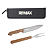 Kit Churrasco com estojo de Nylon, faca 8" e garfo cabo de madeira REMAX - KC124 - Imagem 1