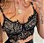 Cropped Renda Tania Cor Preto c/ Nude - Imagem 1