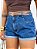 Shorts Jeans Mom Feminino com Cinto Marrom e Barra Dobrada - Imagem 1