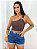 Shorts Jeans Mom Feminino com Cinto Marrom e Barra Dobrada - Imagem 3